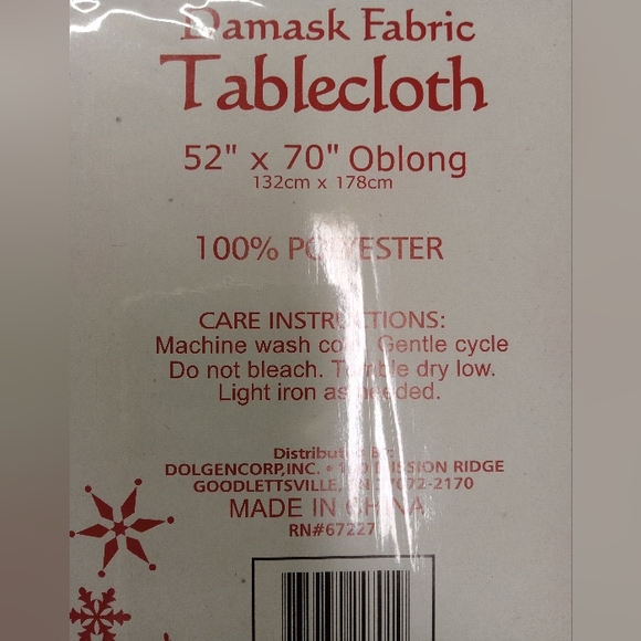 Oblong Cloth Christmas Tablecloth 70"×52" Gold - Picture 4 of 6